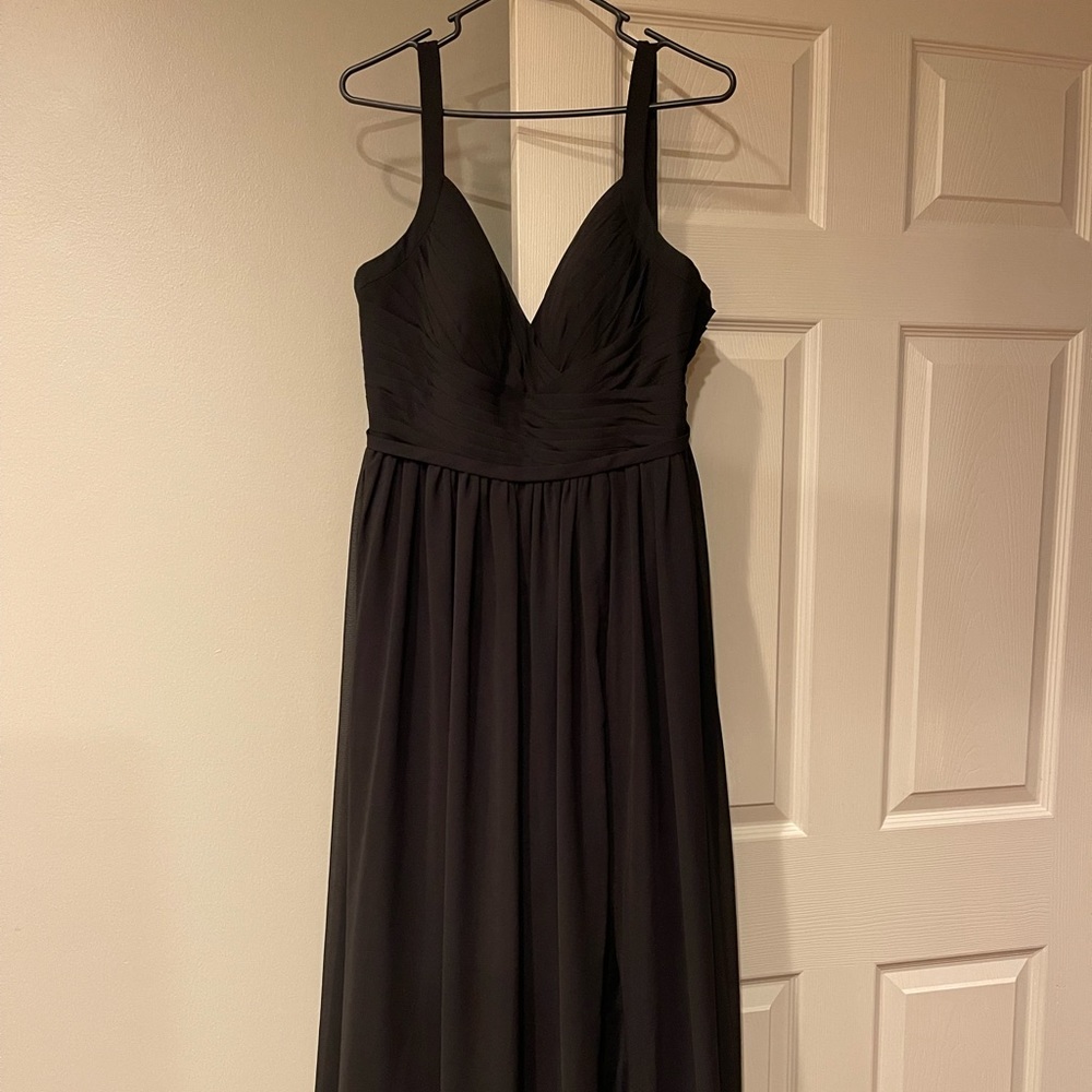 Black bridesmaid dress from Azazie.
